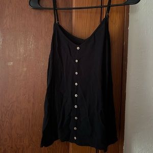 Black summer tank top with buttons